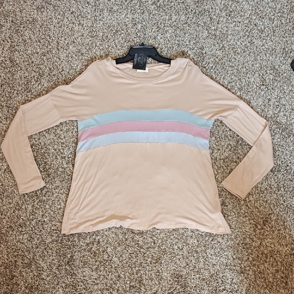 Women's Long Sleeve Color Block Top